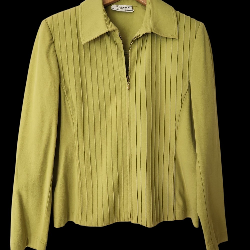 St. John Sport Lime Green Jean Jacket M